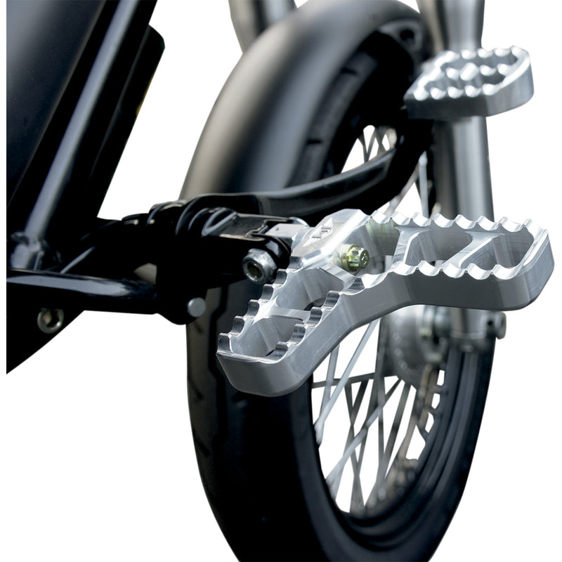JOKER MACHINE 1620-1149 08-62-1 Adjustable Serrated Billet Footpegs - With Heel - Clear