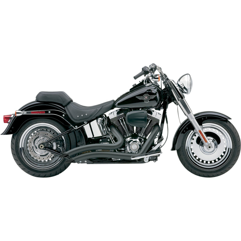 Cobra Short Swept 2-Into-2 Exhaust System - 6225B For Harley Softail 2012-2017