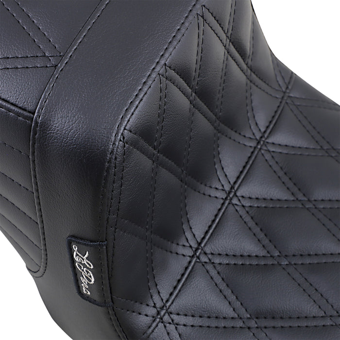 LE PERA 0803-0687 LN-581DD Tailwhip Seat - Double Diamond - Black - FXD '96-'03
