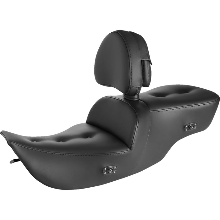 SADDLEMEN 0801-1394 897-07-181BRHC Heated Roadsofa™ Pillow Top Seat - With Backrest - Heater - Black