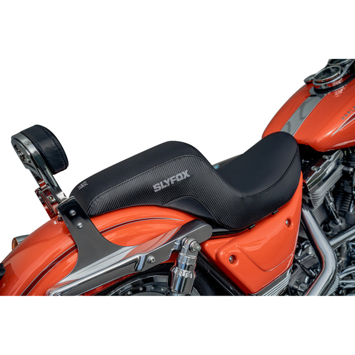 SLYFOX 0805-0151 SlyFox4681B The Drifter Seat - Gray Logo - Black Vinyl - Smooth - FXR '82-'00