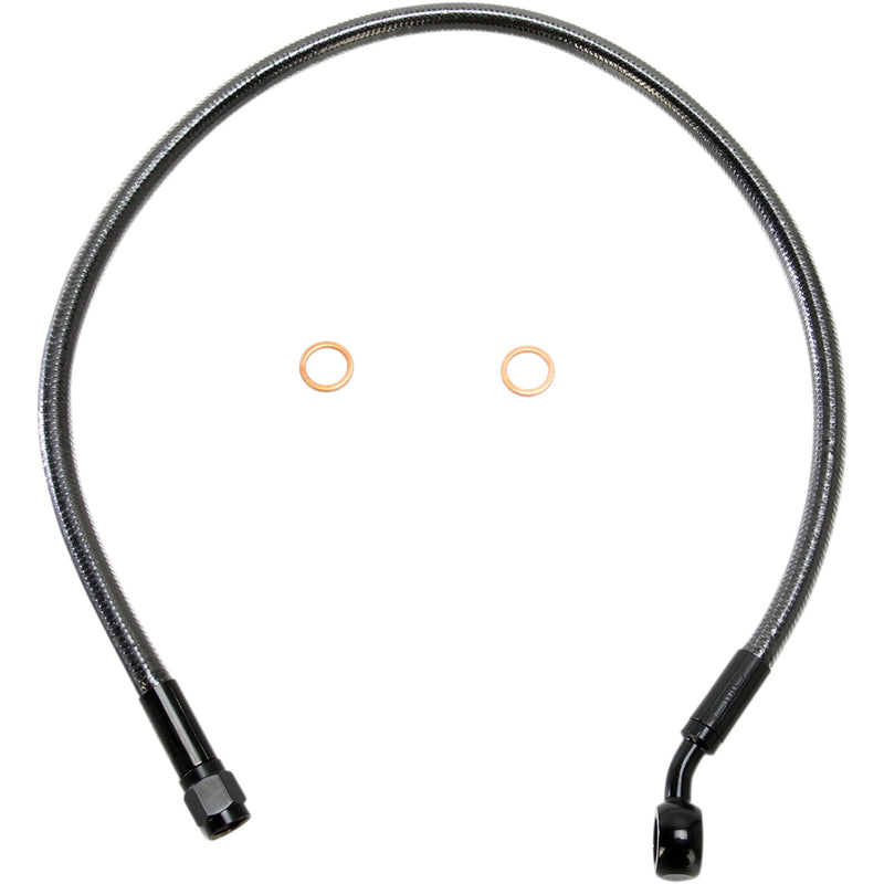 Magnum Shielding Designer Series ABS-Specific Upper Brake Line Kit 10mm-35° 22" Black Pearl - AS47122 For Harley Softail 2018-2021
