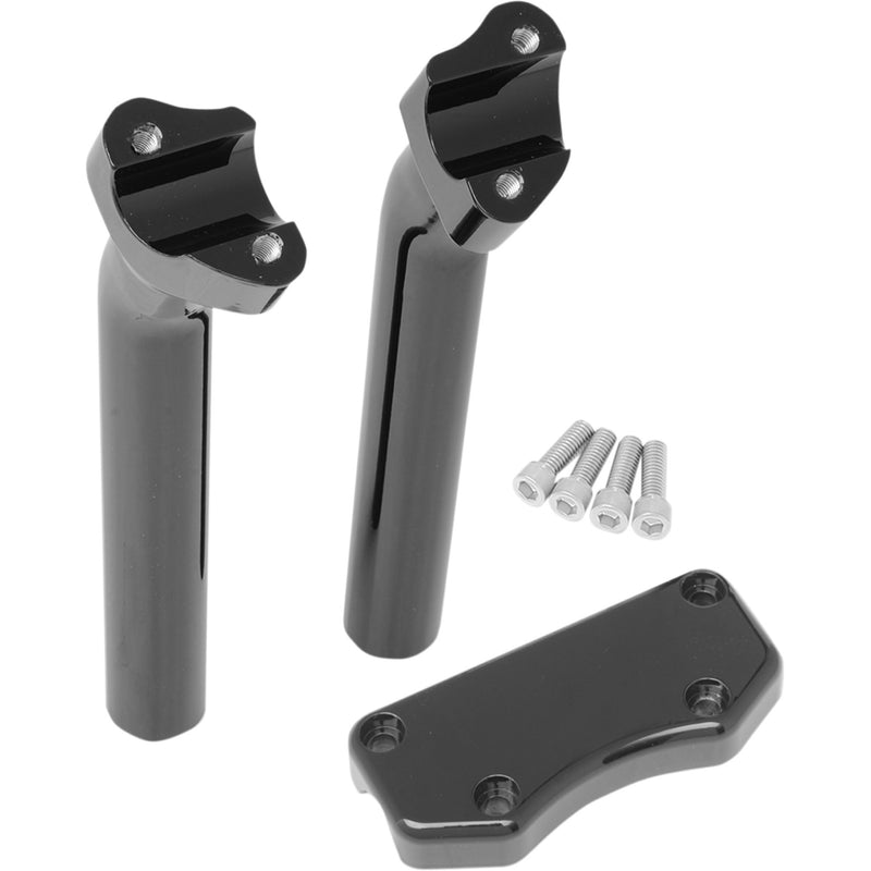 DRAG SPECIALTIES 0602-0595 Handlebar Riser & Top Clamp Kit 9-1/2" - buffalo - black