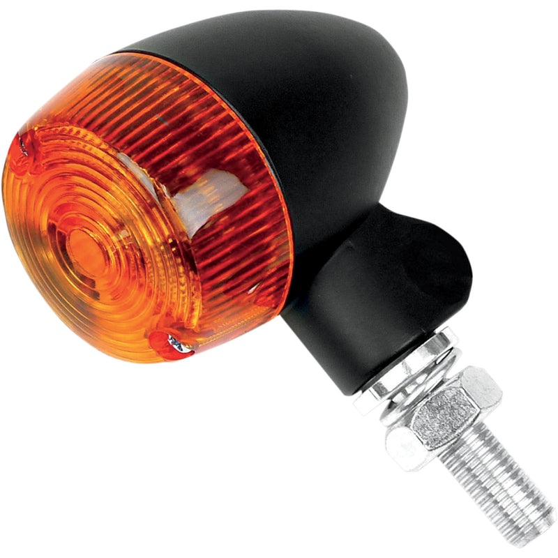 K&S TECHNOLOGIES 2040-1162 25-8320BK Aluminum Body Marker Lights Marker Light - Single Filament - Black/Amber - Style 1