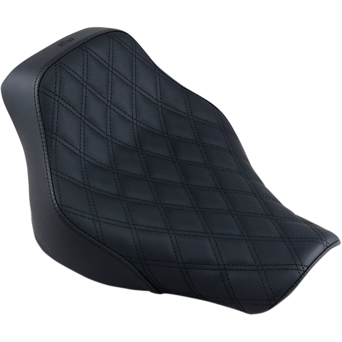 SADDLEMEN 0802-1134 818-33-002LS Renegade Lattice Stitch Solo Seat - Lattice Stitched - Black - FL '18-'20