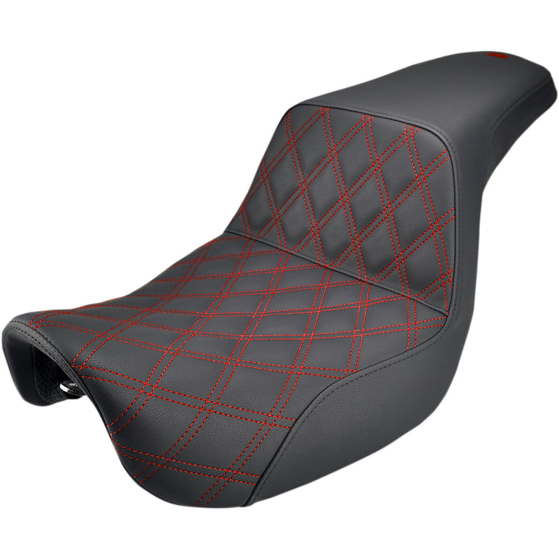 (OPEN BOX) Saddlemen Step-Up Seat - 806-04-172RD For Harley Dyna Wide Glide / Super Glide / Switchback 2012-2016