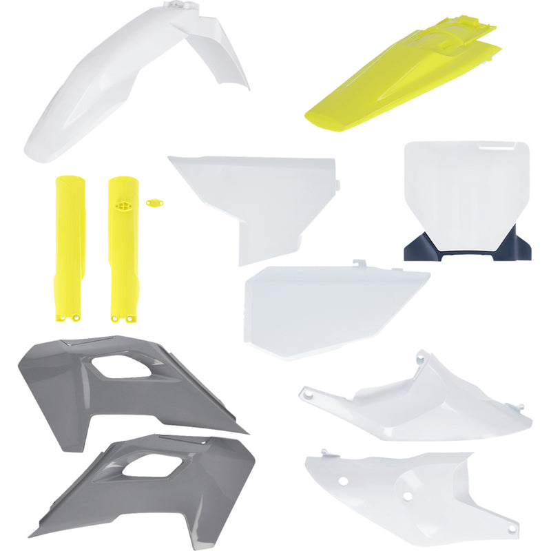 ACERBIS 1403-4413 2986617705 Full Replacement Plastic Kit Full Body Kit - '23 OEMWhite/Yellow/Gray/Black - Husqvarna - FC/FX/TC/TX