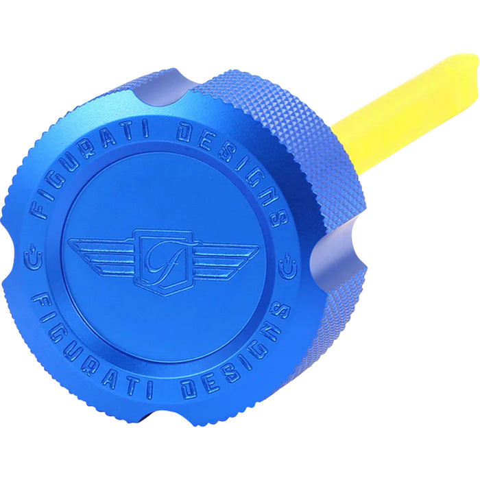 FIGURATI DESIGNS 0710-0303 FDP01-M8KN-B Performance Magnetic Oil Dipstick knurled - blue - m8 touring/trike