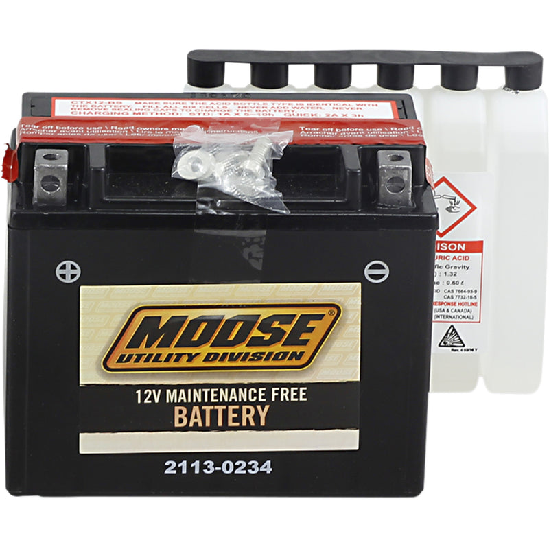 Moose Offroad YTX Battery - MTX12-BS For Kymco ATV/UTV Models 2005-2014 | Arctic Cat 250 2x4 / 250 / 300 2009-2014