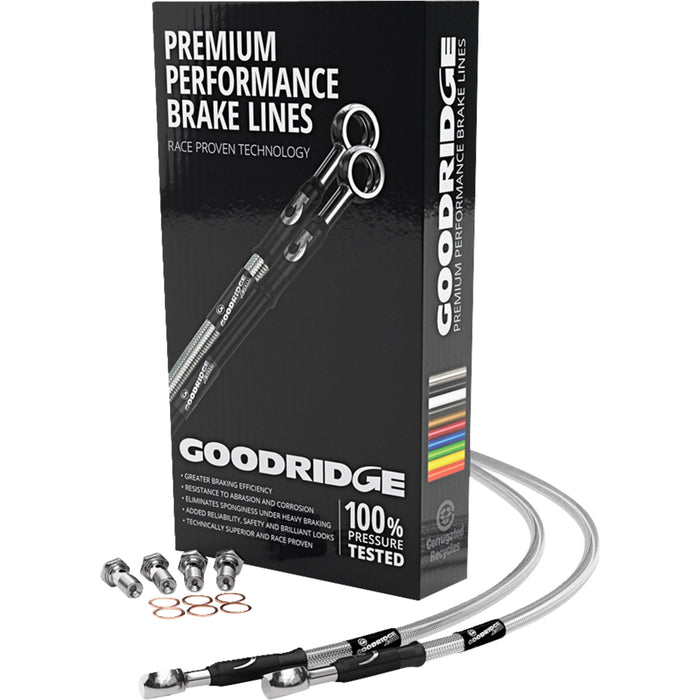 GOODRIDGE 1741-6637 HD0096-2RC-CL Brake Hose Kit rear - flst/fxcw/fxs/all softails '08-'13