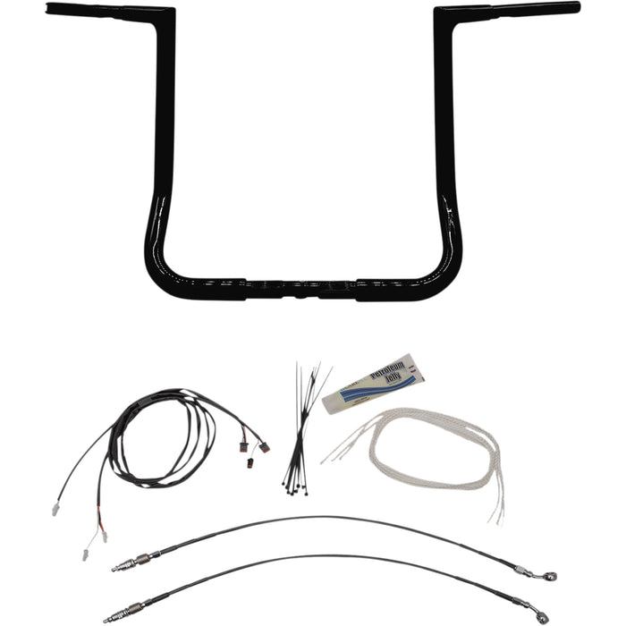 FAT BAGGERS INC. 0601-5549 709216-B 1-1/4" EZ Install Flat Top Handlebar Kit Handlebar Kit - Flat Top - 16" - Black