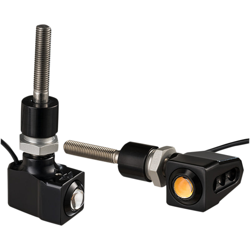 JOKER MACHINE 2020-1445 05-215B Rat Eye LED Mirror Mount Turn Signals — Single - Rat Eye Mirror-Mount Turn Signals - Black/Amber