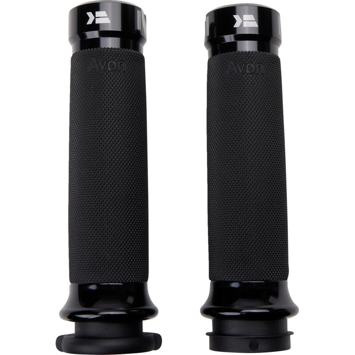 KHROME WERKS 0630-3075 500180 Klassic Grips - Custom Contour - TBW - Black