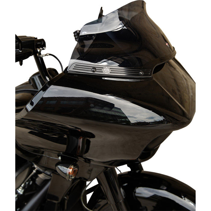 KLOCK WERKS 2350-0509 KWW-01-0574 Flare™ Series Windshield Trim - KERF - Black w Contrast Logo
