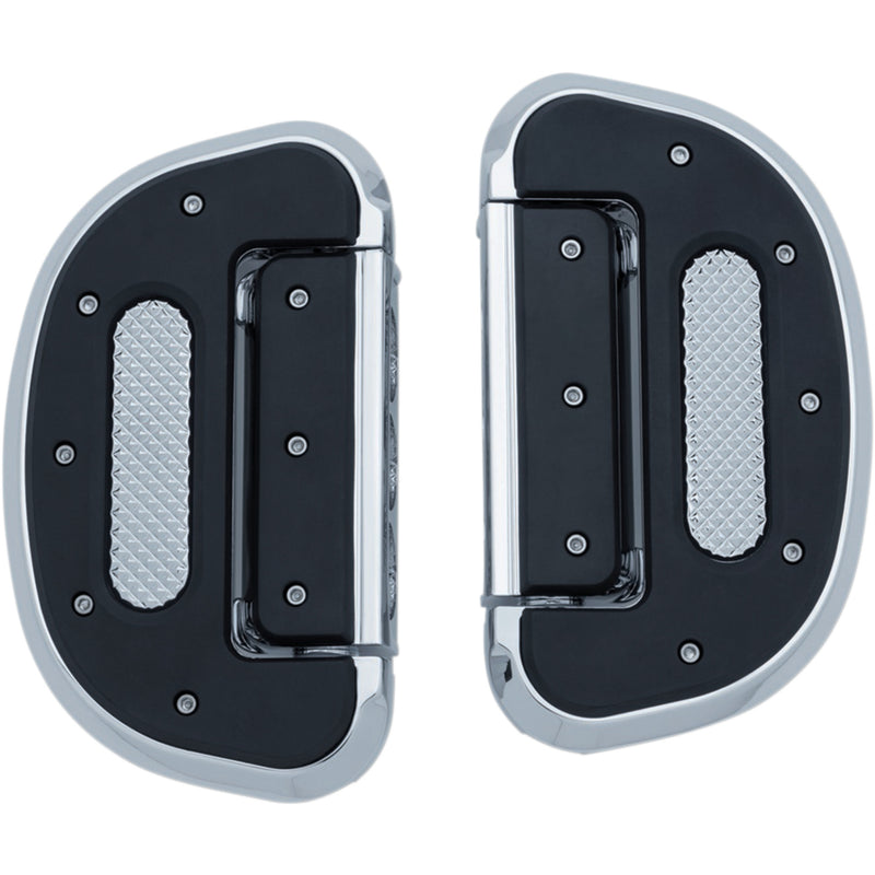 KURYAKYN 1621-0854 KUR7045 Heavy Industry Driver and Passenger Floorboards Heavy Industry Floorboard - Universal Folding - Chrome