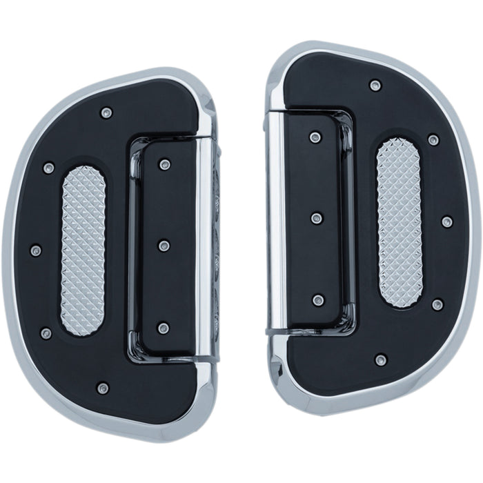 KURYAKYN 1621-0854 KUR7045 Heavy Industry Driver and Passenger Floorboards Heavy Industry Floorboard - Universal Folding - Chrome