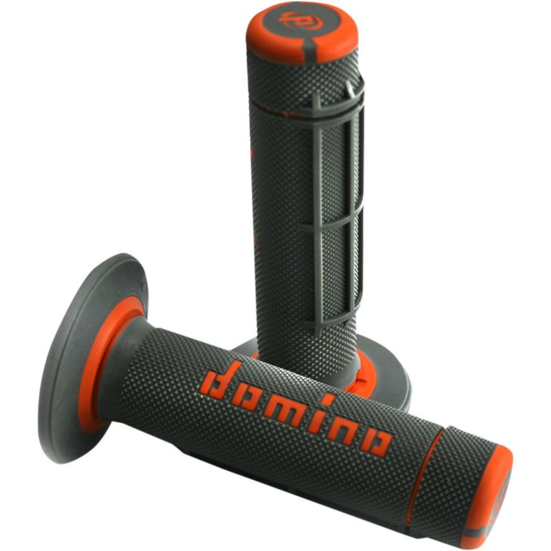 DOMINO 0630-1579 A02041C4540A7-1 Dually Grips Grips - Dually - Half Waffle - Black/Orange