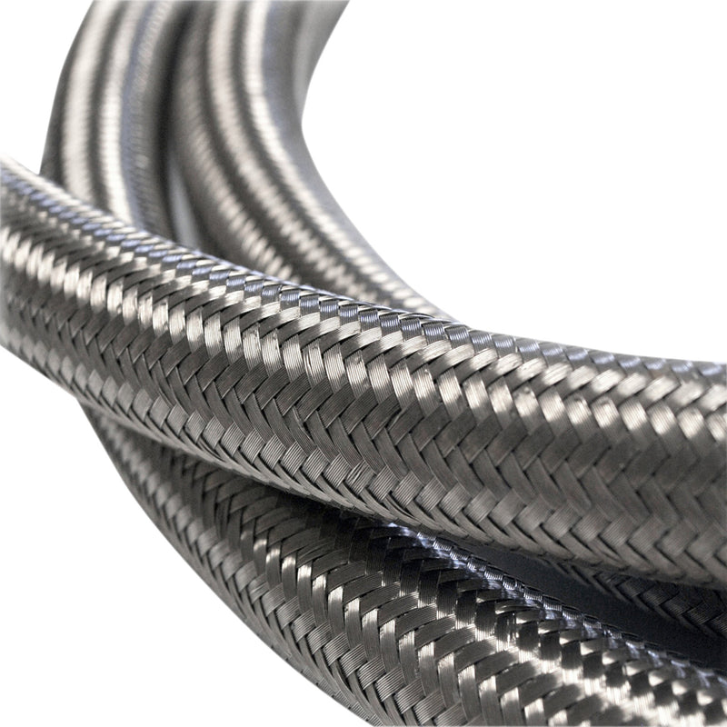 JAGG OIL COOLERS 0713-0242 21-JSSN06-10 Braided Oil Hose Fiber Braided Hose - Stainless Steel - 10'
