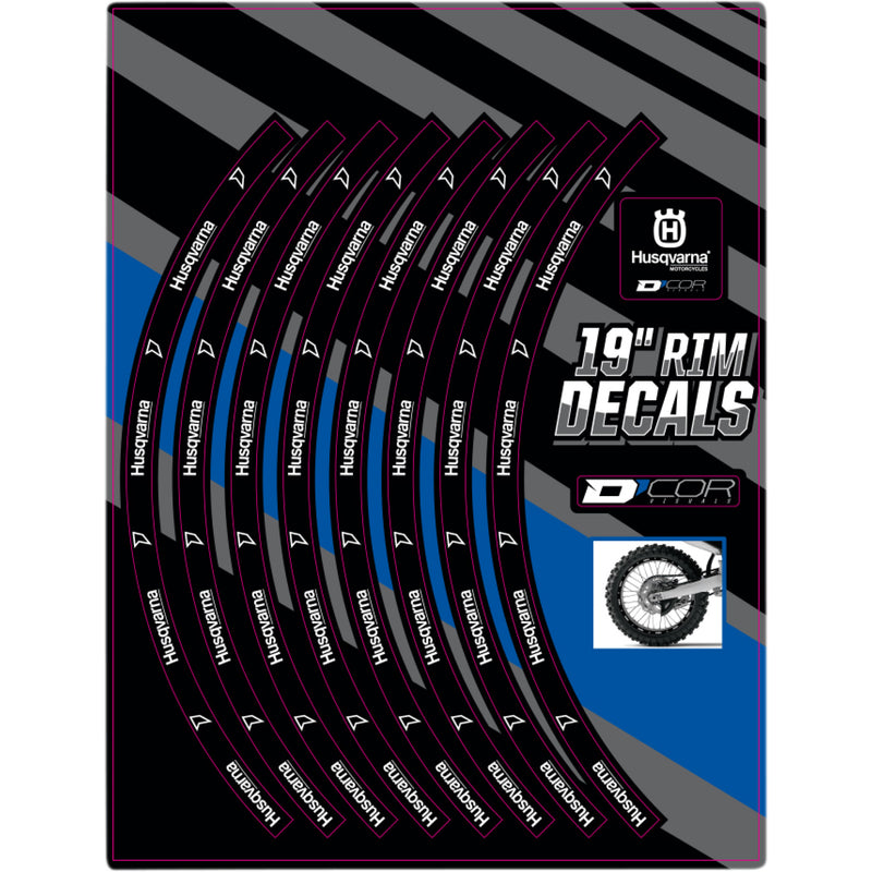 D'COR VISUALS 4320-2365 40-80-209 Rim Decal husqvarna logo - 19" rear