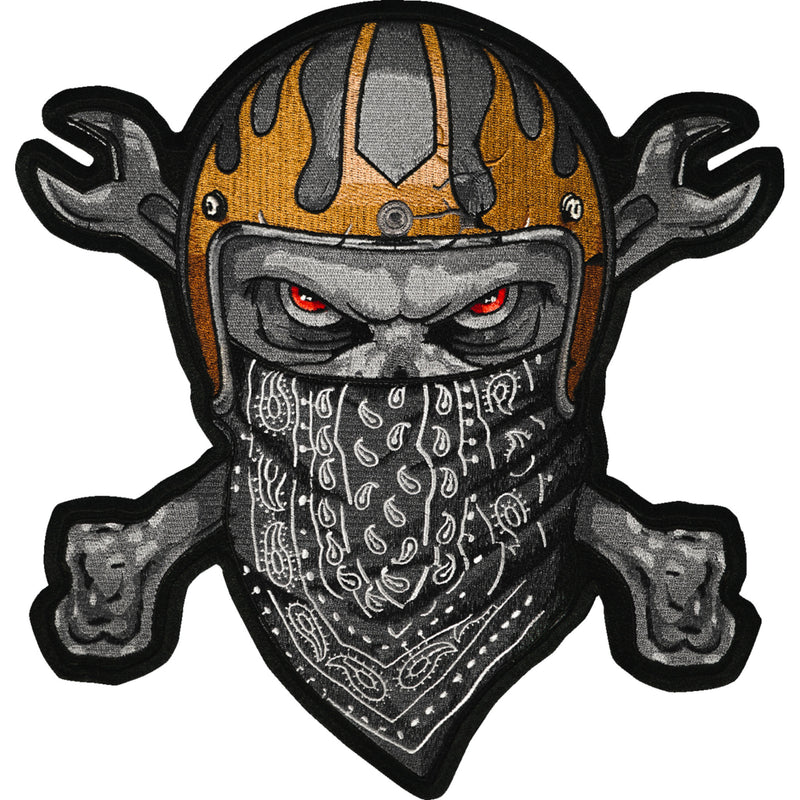 LETHAL THREAT 2840-0177 LT30223 Embroidered Bandana Skull Patch black - large