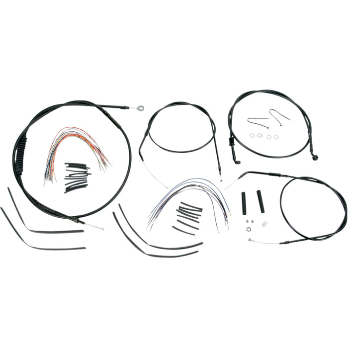 BURLY BRAND 0610-0269 B30-1003 Complete Black Vinyl Handlebar Cable/Line Kit for Ape Hanger Handlebars - 16"