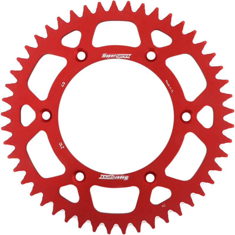 SUPERSPROX 1211-1924 RAL-210-49-RED Aluminum Rear Sprocket Rear Sprocket - Red - Honda - 49 Tooth