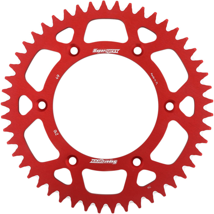 SUPERSPROX 1211-1924 RAL-210-49-RED Aluminum Rear Sprocket Rear Sprocket - Red - Honda - 49 Tooth
