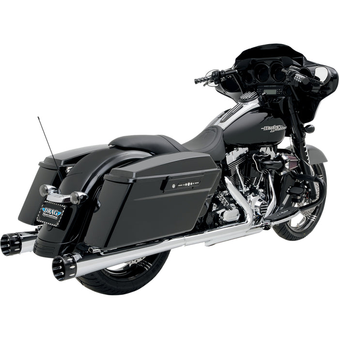 BASSANI XHAUST 1801-0185 FLH-517L Megaphone Slip-On Mufflers - Chr/Pol - Tapered - Performance Baffle