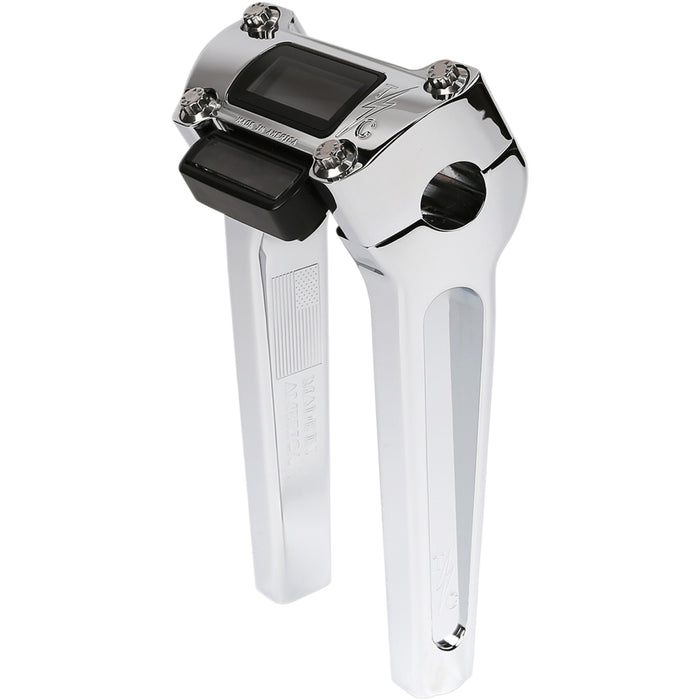 THRASHIN SUPPLY CO. 0602-1057 TSC-8025-3 Handlebar Riser - Risers - Straight - 8" - Gauge Cutout - Chrome