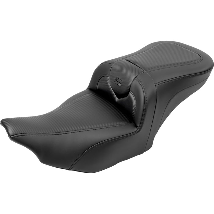 SADDLEMEN 0801-1738 823-07-185B0 Roadsofa™ Carbon Fiber with Black Stitching Seat RoadSofa™ Seat - Carbon Fiber - with Backrest - FLTR/FLHX 23-24
