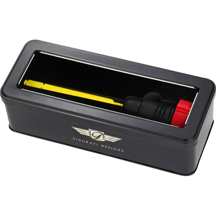 FIGURATI DESIGNS 0710-0307 FDP01-TCKN-R Performance Magnetic Oil Dipstick knurled - red - '07-'16 touring/trike
