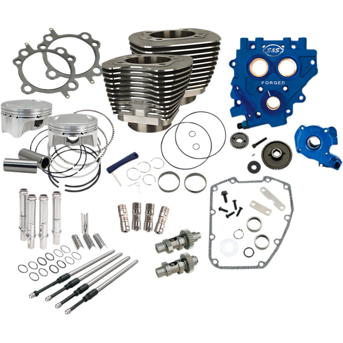 S&S CYCLE 0904-0032 330-0669 110" Power Package Performance Kit - Gear Drive - Black