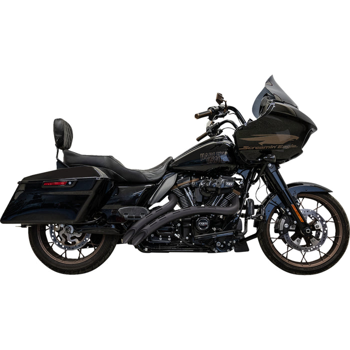 BASSANI XHAUST 1800-2661 1F22FB Sweeper Radial Exhaust System - Sweeper Radial Exhaust System with Slotted Heat Shields - Black