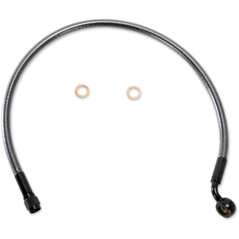 Magnum Shielding Designer Series ABS-Specific Upper Brake Line Kit 10mm-35° 20" Black Pearl - AS47120 For Harley Softail Slim 2018-2021