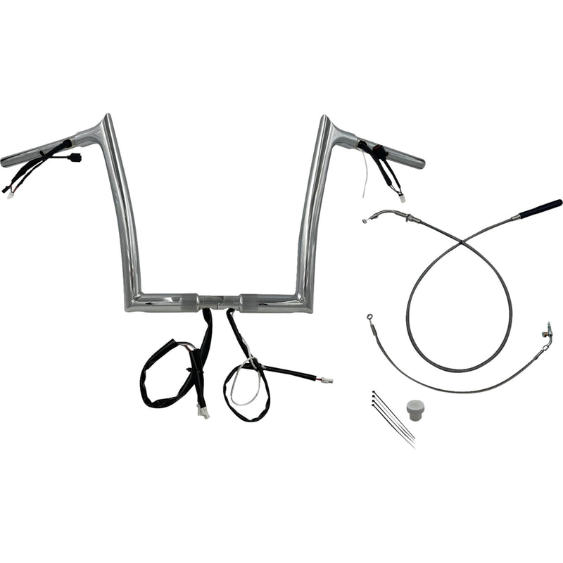 FAT Baggers INC. 1-1/4" EZ Install Pointed Top Handlebar 12" Chrome - 949912 For Harley Road Glide 2023-2026