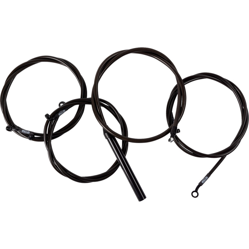 LA Choppers Complete Midnight Braided Handlebar Cable Brake Line Kit — Standard 12"-14" Handlebars - LA-8059KT2-13M For Harley Touring 2023-2026