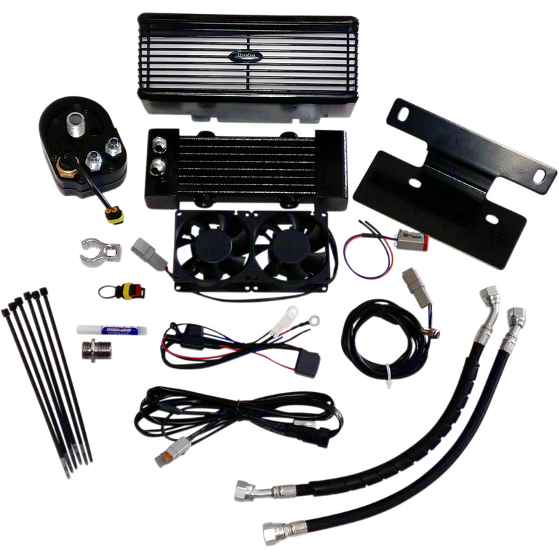 Ultracool 3.0 Below Regulator Mount Oil Cooler With Fan Kit Black Touring - RF-2G For Harley Touring 2009-2016