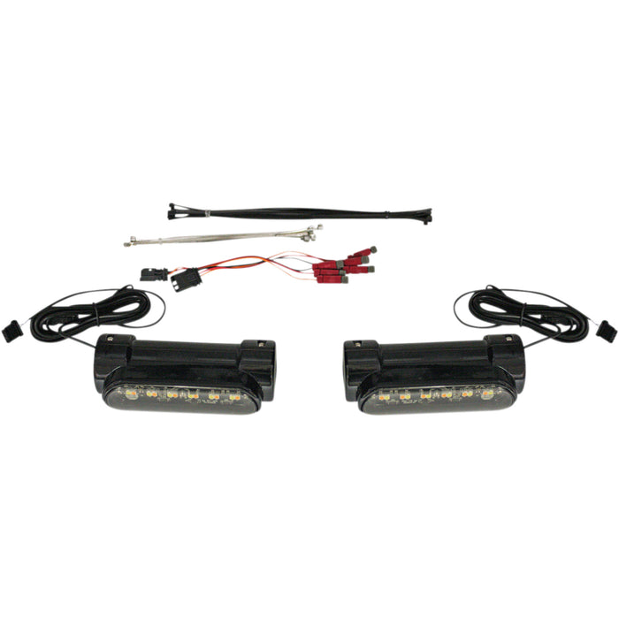 CUSTOM DYNAMICS 2040-2537 CD-CB-AW-UNV-B Dynamic Amber/White Engine Guard LEDS/Universal - Engine Guard Light - Universal - Black