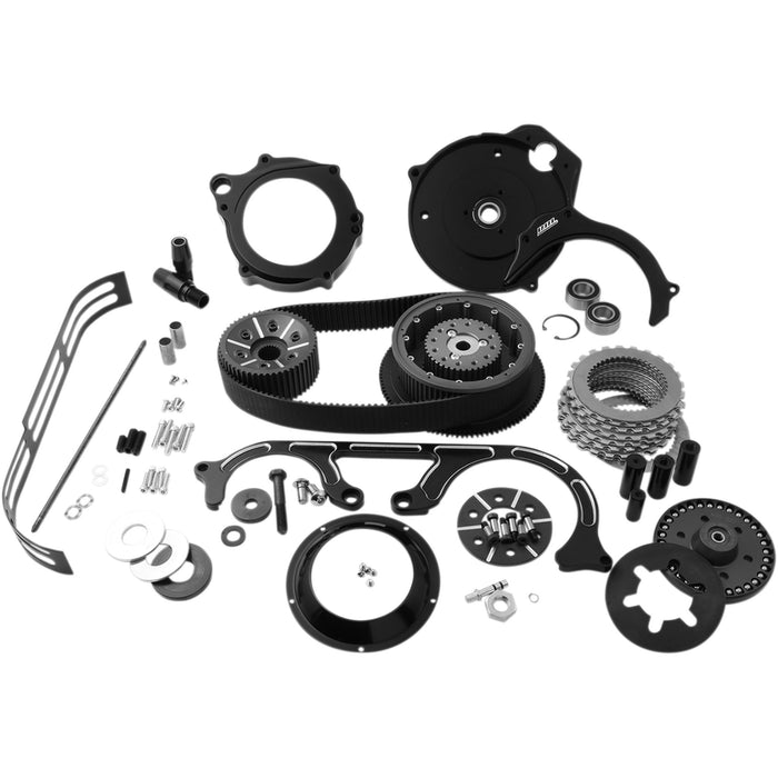 BELT DRIVES LTD. 1120-0355 TC2PB-2-B 2" Open Belt Drive Kit with 2-Piece Motor Plate 2" Drive Belt - Black
