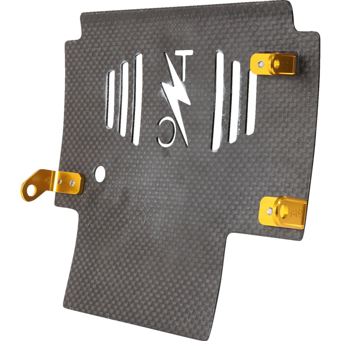 THRASHIN SUPPLY CO. 0506-2531 TSC-3034-5 Carbon Fiber Skid Plate Skid Plate - Carbon Fiber/Gloss - With Gold Brackets - FLHX/FLTRX