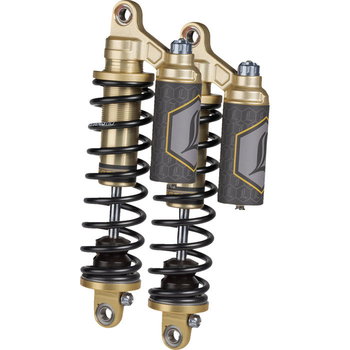 LEGEND SUSPENSION 1310-1914 REVO ARC Piggyback Coil Suspension Shocks - Standard - Gold - 13" - '99-'17 Dyna