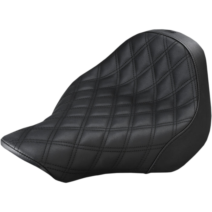 SADDLEMEN 0802-0970 813-27-002LS Renegade Lattice Stitch Solo Seat - Lattice Stitched - Black - FXSB '13-'17