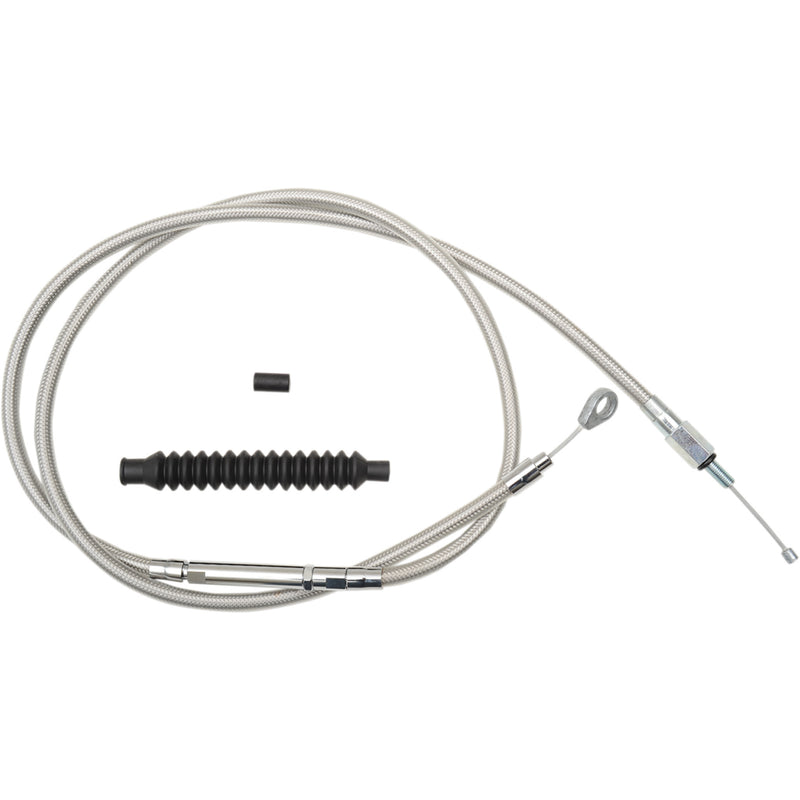 LA Choppers Stainless Steel Braided Clutch Cable 15"-17" Ape Hangers - LA-8100C16 For Harley Softail 1996-2006