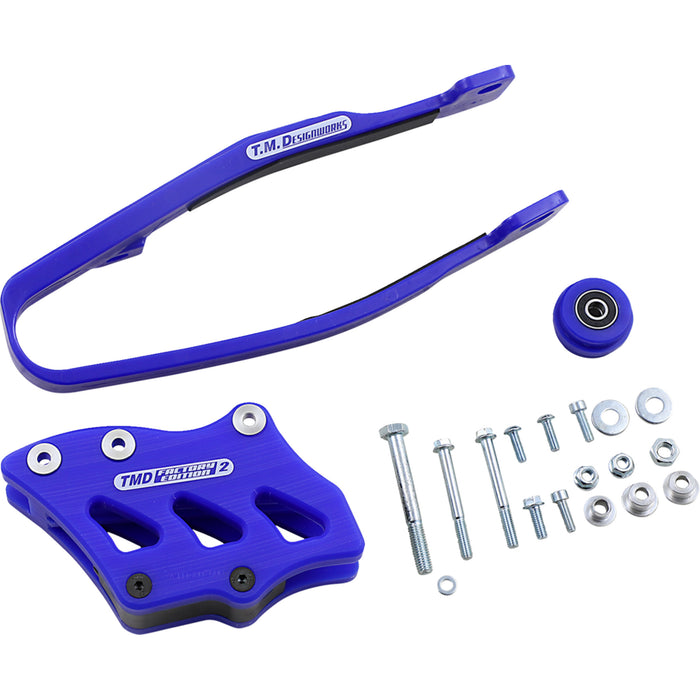 T.M. DESIGNWORKS 1231-1382 YCP-OR3-BU Chain Guide and Slider Kit Chain Guide/Slider - Yamaha - Blue