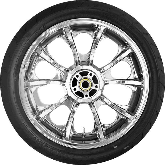 COASTAL MOTO 0336-0020 PKG-LAR185CH-ABST Largo Wheel/Rotors/Tire Combination - Largo Rear Wheel - Chrome (18") | Dunlop Tire (180/55B18)