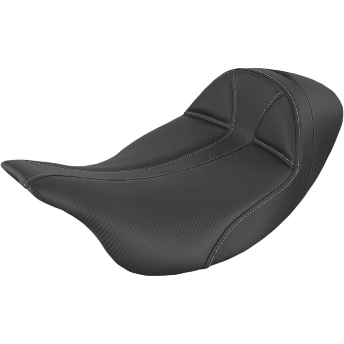 SADDLEMEN 0801-1311 808-07B-0042L Dominator Low Solo Seat - Low - Solo - Black w/ Gray Stitching - FL '08-'23