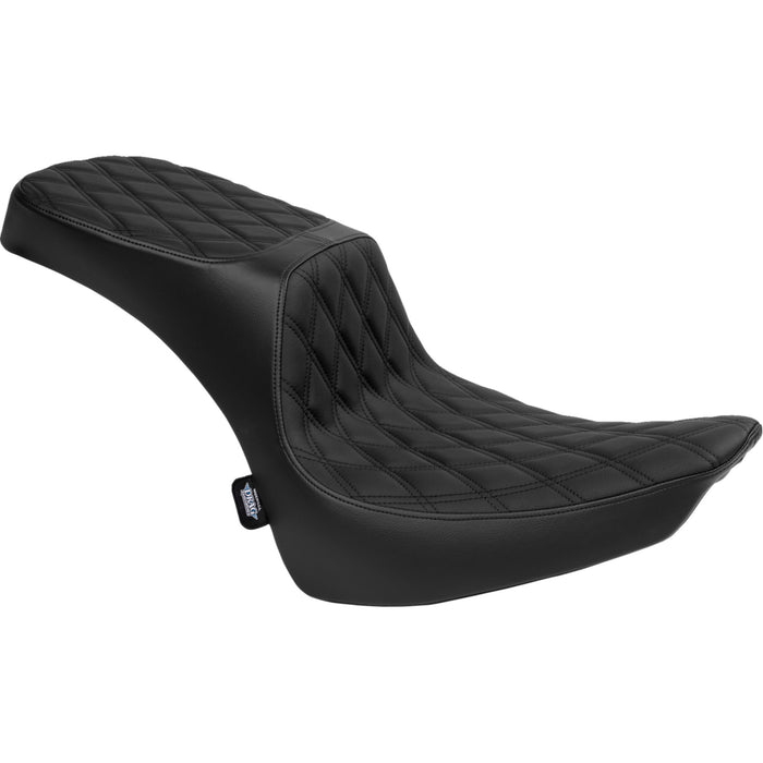 DRAG SPECIALTIES 0802-1641 Performance Predator 2-Up Seat - Predator III 2-Up Seat - Vinyl - Double Diamond - Black Thread - FL '00-'17