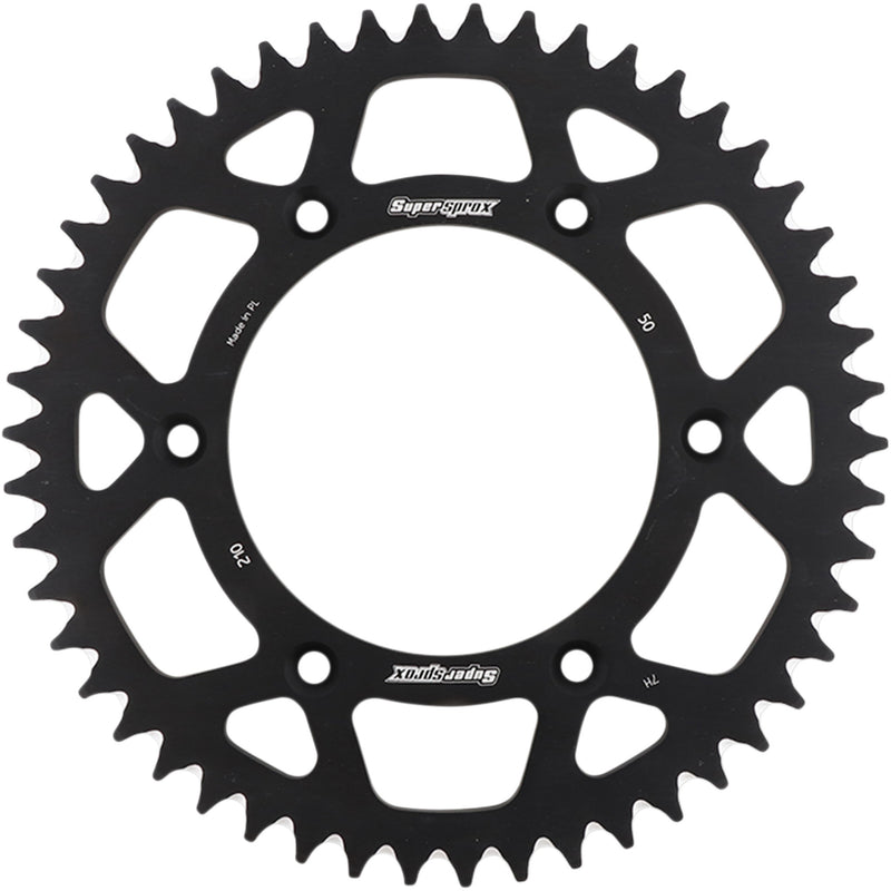 SUPERSPROX 1211-1928 RAL-210-50-BLK Aluminum Rear Sprocket Rear Sprocket - Black - Honda - 50 Tooth