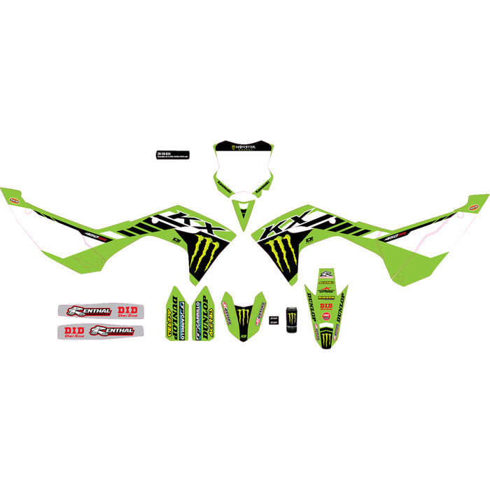 D'COR VISUALS 4302-7215 20-20-824 Complete Graphics Kit Graphic Kit - Monster Energy - Kawasaki - KX 450 '24-'25