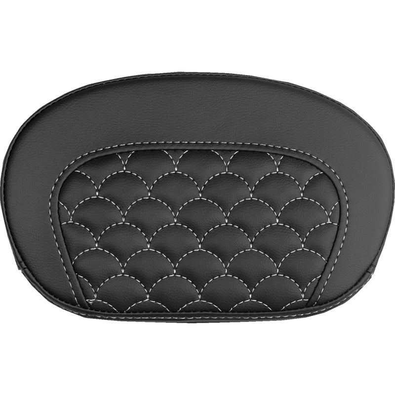 SADDLEMEN 0822-0729 061020906 Mini Contour Sissy Bar Pad dragon scale - white stitch